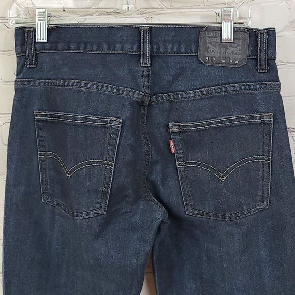 LEVI'S 511 Slim Fit Blue Jeans Distressed Stretch Denim Boys 16 Regular 28x28 - Picture 8 of 9